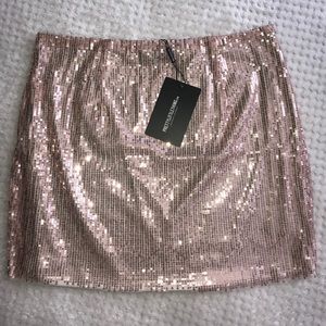 PLT Rose Gold Sequin Mini Skirt